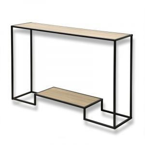 Casame - casâme - Console moderne 2 niveaux décor chêne L120cm - Décor bois chêne