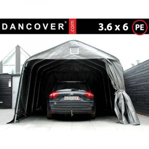 Tente Abri Voiture Garage pro 3,6x6x2,68m pe, Gris