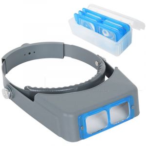 Loupe frontale professionnelle &agrave; double lentille - Loupe &agrave; bijoux - Visi&egrave;re de lecture - Loupe binoculaire en verre opitcal avec grossissement 1,5 x