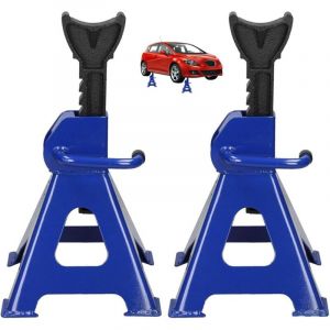 support de cric &agrave; cliquet pour v&eacute;hicule de camion de voiture robuste 2 x 3 tonnes support d'essieu ascenseur de cric de pneu 29-43 cm (lot de 2)