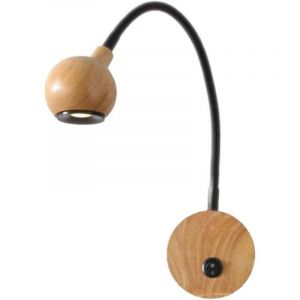 Applique murale en bois avec interrupteur pour lampes de lecture &agrave; LED 3 W, &eacute;clairage de chambre &agrave; coucher, spot mural lum