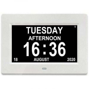 7 lcd Horloge Num&eacute;rique Calendrier avec Date, Horloge Calendrier avec Date, Jour et Heure Horloge Alzheimer Horloge pour Les Seniors,C'est pour Les