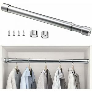 Ymyny - Barre de Penderie Extensible en Acier Inoxydable 51cm à 80cm Tringle à Rideaux Télescopique Ajustable Tube de Penderie Extensible
