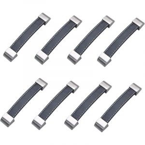 8Pcs Poign&eacute;e de Cabinet Poign&eacute;es de Porte de Tiroir,Poign&eacute;e de Cabinet Doux en Cuir PU pour Portes Armoires Armoires Valise,128mm
