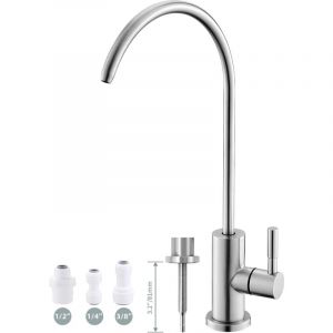 Robinet d'eau potable, facile à installer, robinet de filtre à eau pour évier, robinet à osmose inverse sans plomb pour évier de cuisine, bar, acier