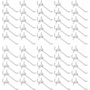 50 Pi&egrave;ces Crochets pour Panneau Perfor&eacute;,Crochets pour &eacute;tag&egrave;res Murales pour Affichage Panneau Perfor&eacute; Garage Magasin Outils Rangement Cintre Crochets