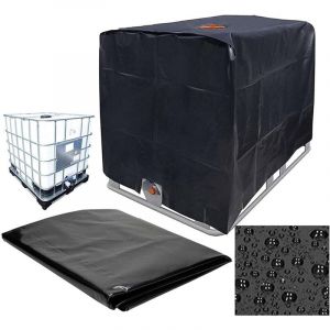 B&acirc;che De Protection en Tissu Oxford 210D pour Conteneur ibc 1000L, Housse De Protection ibc &Eacute;tanche, 120X100X116cm (Noir)