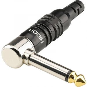 Jack 6.35 mm m&acirc;le, coud&eacute; Hicon HI-J63MA07 Nombre de p&ocirc;les: 2 mono noir 1 pc(s)
