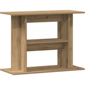 Support d'aquarium Meuble pour Aquarium ch&ecirc;ne artisanal 80x35x60 cm bois ing&eacute;nierie CFW42558