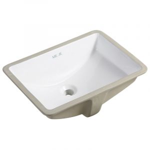 202F-120.9' Évier de salle de bain rectangulaire en porcelaine, blanc - Meje