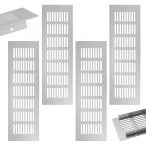 4 Pi&egrave;ces Grille D'a&eacute;ration rectangulaire, Grille de Ventilation 300x80 mm, Grille D&rsquo;a&eacute;ration en Aluminium &agrave; Encastrer, Grille Aeration Grande Taille,