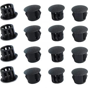 20 Pièces 5mm Bouchons en Plastique Rond, Cache Trou Meuble, Cache Trou Plastique, Noir, Bouchon de Trou de Percage pour Verrouillage Trou Meubles