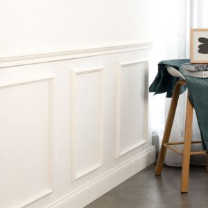 Kit Moulures Murales en Bois de Pin Merkusii - 600x600mm - Moulure de Soubassement