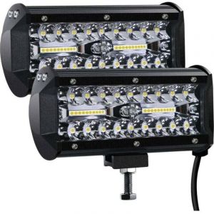 Phare de Travail LED 12V 400W 7'' Projecteur LED Voiture 12v Etanche IP67 Spot Flood Feux Antibrouillard LED 27,000lm Feux de Travail pour Voiture