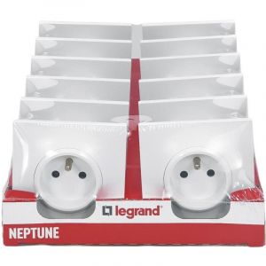 [JAMAIS UTILIS&Eacute;] Lot de 12 prises de courant 2P+T 16A complet - Neptune - Blanc - Legrand