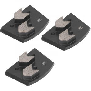 Chaussure de meulage en diamant, 3 pi&egrave;ces, trap&egrave;ze noir, 2 dents de fl&egrave;che, tampon de polissage pour sol en b&eacute;ton, grain 16