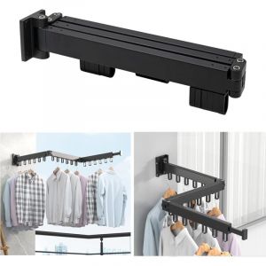 Etendoir Linge Interieur Pliable Séchoir à Linge Aluminium, 3 Étages Mural Pliable Tringle Vetement pour Buanderie, Salle De Bain, Salon Et Balcon,
