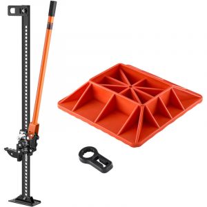 VEVOR Cric Tout-Terrain 4x4 Capacite de Charge 3,18 T, Cric a Cremaillere 122 cm avec Base, Hi-Lift Haute Levee avec Plage de Levage de 13-108 cm,