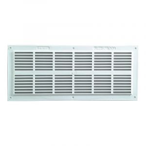 Nicoll &ndash; Grille a&eacute;ration VMC extra plate 108 x 254 mm &ndash; Passage 100 cm&sup2; &ndash; &Eacute;paisseur 3,5 mm pour ventilation discr&egrave;te &ndash; Polypropyl&egrave;ne blanc