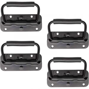 4 Pi&egrave;ce Poign&eacute;e Pliante &agrave; Ressort Inox 100 mm Poign&eacute;e de Traction Porte Pliante Poign&eacute;e de Caisse Pliable Poign&eacute;e de Bo&icirc;te avec Poign&eacute;e pour Bo&icirc;te &agrave;