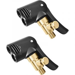 Ymyny - 2 Pièces Embout Gonfleur Velo, Embout de Gonflage, Adaptateur de Gonflage de Valve Embout de Gonflage (2 en 1, Peut Dégonflé)