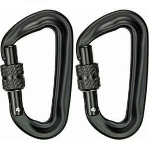 YMYNY 2 Pi&egrave;ces Mousqueton Clip Robuste 12KN (1200KG) Mousqueton d'Escalade Clips de Mousqueton &agrave; Anneau en D Clips de Mousqueton &agrave; Verrouillage par
