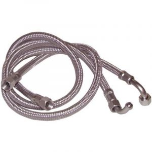 Deux flexibles fioul femelle 14/150 x femelle 14/150 coudé Ø8 mm longueur 750 mm pour chaudière cueno