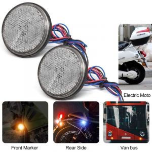 2Pcs Moto LED Réflecteur,Universal Feux de Remorque Led 12V Feu Arriere pour Remorque Feu de Gabarit Led pour Moto LED étanche Réflecteur Feu Stop