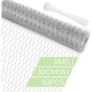 Largeight - Grillage Maille, Grillage a Poule, Grille m&eacute;tallique Voli&egrave;re Acier Galvanis&eacute; 30cmx5m &Eacute;paisseur Fil 0.5mm Maille 25x15mm,pour Projet