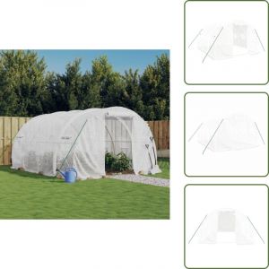 Vidaxl - Serre avec cadre en acier blanc 12 m&sup2; 4x3x2 m - Serre De Jardin - Abri Jardin - Tunnel De Jardin - Serrez Blanche - Serre Pliable
