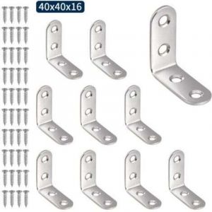 R&eacute;duction, 50 Pcs &Eacute;querres de Fixation, &Eacute;querre Angle en Acier Inoxydable 90 Degr&eacute;s &agrave; Angle Droit - 40 x 40 x 16MM de Fixation pour Armoire de