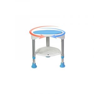 Tabouret de douche réglable en hauteur 45-57 cm - Siège de douche pivotant à 360 ° - Siège de douche antidérapant en aluminium et plastique Naizy