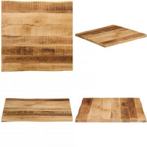 Dessus de table bord vivant 60x60x2,5 cm bois de manguier brut - Dessus De Table - Table Basse - Plateau De Table - Bois De Manguier - Design