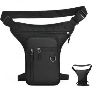 Sacoche de Jambe Moto, Multifontion Sacoche de Jambe avec 4 Poche, Imperméable Sac Banane Pochette Ceinture Homme & Femme, Sac de Jambe Tactique pour