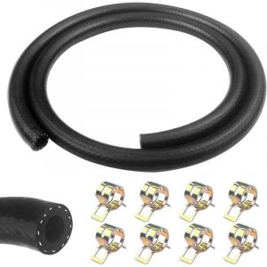 1 M&egrave;tre durite essence, 8mm Diam&egrave;tre Int&eacute;rieur durite gasoil, tuyau essence avec 8pcs colliers de serrage, Tuyau de Carburant pour Camion, Voiture,