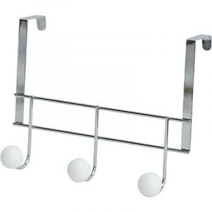 Patere metal 3 crochets resine blanche - chrome blanc Tendance