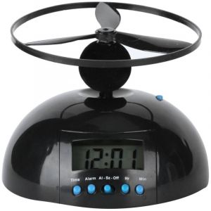 Ulisem Réveil lumineux, Nouveauté Volant LCD Réveil Portable Mini Hélice Ronde Horloge D'hélicoptère pour La Décoration de La Chambre à Coucher