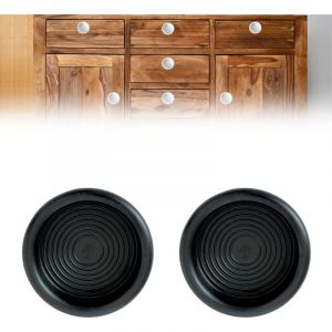 Poign&eacute;e Encastr&eacute;e Ronde en Plastique &Oslash;32 Poign&eacute;e Cach&eacute;e pour Porte Coulissante, Meubles de Cuisine, Tiroirs, Armoires et Meubles &agrave; Chaussures (Noir)