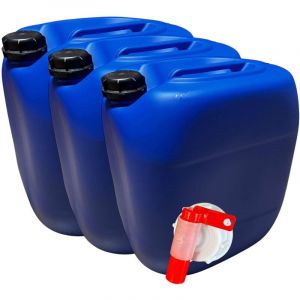 Negomix - Lot de 3x Bidon Jerrican Plastique 30 l litres Bleu
