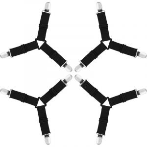 Sangles pour Draps de Lit, 4 Pi&egrave;ces Attache Drap Housse Triangle Attache Matelas &eacute;lastique Tendeur de Draps R&eacute;glable Bretelles Sangle pour Matelas