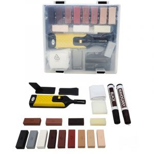 BEBUSINGOTO Kit de réparation de carrelage Kit de réparation de pierre avec 13 blocs de cire, remplissage de crevasses de carrelage et réparation de