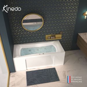 Kinedo - Baignoire Balneo Rectangulaire - Avantage - 180 x 80 cm - Fabrication fran&ccedil;aise - Avec tablier