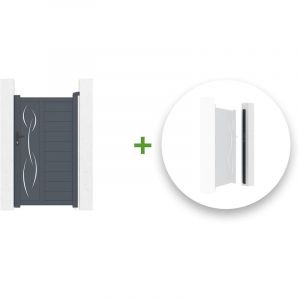 Portillon aluminium life 100x180cm + Kit inversion ouverture