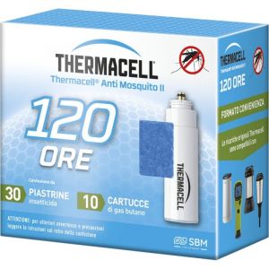 Recharge Thermacell 120 heures - 10 Cartouches de Gaz Butane + 30 Plaques