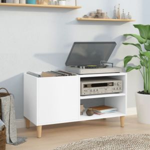 Armoire &agrave; disques-&Eacute;tag&egrave;re range CD-Meuble de rangement blanc 84,5x38x48 cm bois d'ing&eacute;nierie 825108