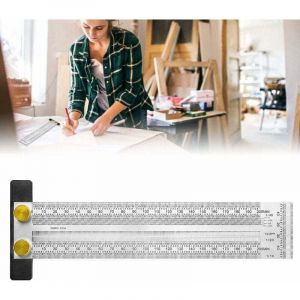 Vtizikl R&egrave;gleMarquage R&egrave;gle en T Haute Pr&eacute;cision le Travail du Bois R&egrave;gle de la Ligne de Tra&ccedil;age &agrave; L'&eacute;chelle avec des Trous R&egrave;gle de Tra&ccedil;age Jauge