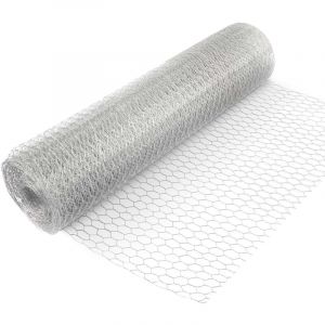 Wiltec - Grillage de volière Acier Galvanisé – Mailles 25 mm Hexagonal Hauteur 1 m Longueur 5 m Fil ø 0,7 mm – Lapin Grillage à poule Grillage