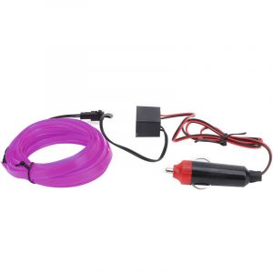 Jeffergarden Bande LED pour &eacute;clairage int&eacute;rieur de voiture, 3 m&egrave;tres, allume-cigare, Tube de fil de conduite, n&eacute;on violet clair