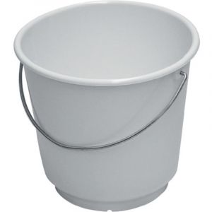 Seau 10 l poly&eacute;thyl&egrave;ne blanc compatible avec produits alimentaires d. 290 mm hauteur 265 mm