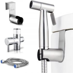 Kit hygi&egrave;ne WC. Robinet 3 voies + Douchette ABS + Flexible 1,2m + Support
